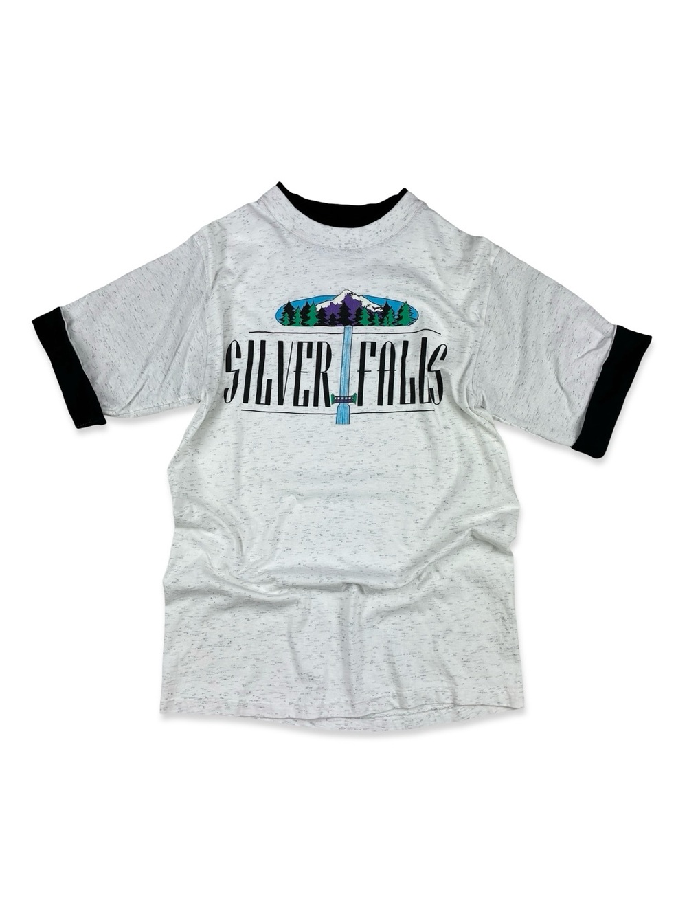 Silver Falls Oregon Vintage Double Sleeve/Collar T-Shirt